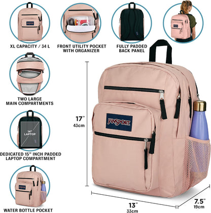 JanSport Laptop Backpack - Computer Bag with 2 Compartments, Ergonomic Shoulder Straps, 15” Laptop Sleeve, Haul Handle - Black