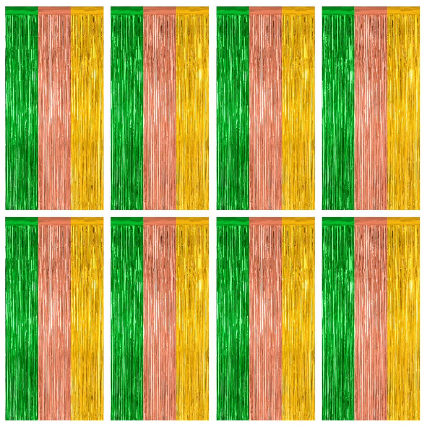 2 Pack Halloween Backdrop, 3.28 FT x 7.05 FT Foil Fringe Curtains, Orange Purple Black Party Streamer Tinsel Backdrop Curtains, Halloween Decorations Door Decor Photo Props Party Supplies