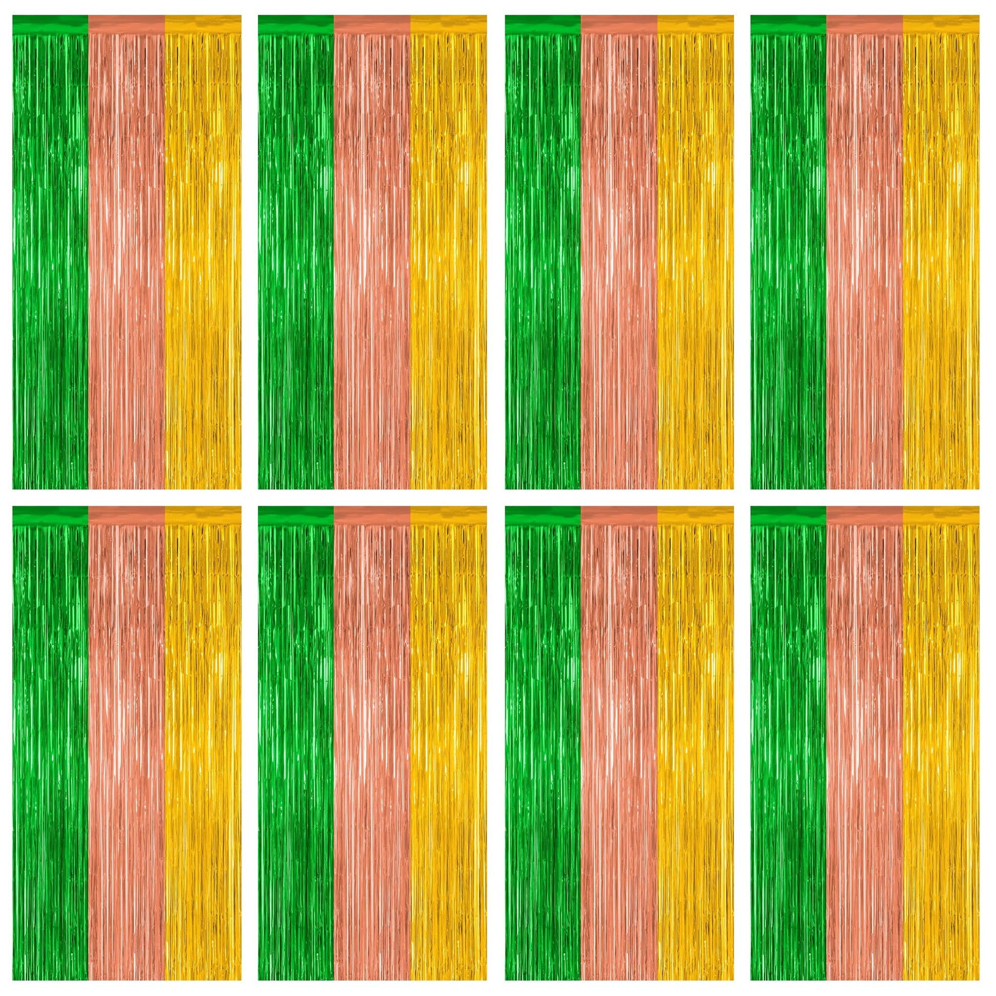 2 Pack Halloween Backdrop, 3.28 FT x 7.05 FT Foil Fringe Curtains, Orange Purple Black Party Streamer Tinsel Backdrop Curtains, Halloween Decorations Door Decor Photo Props Party Supplies