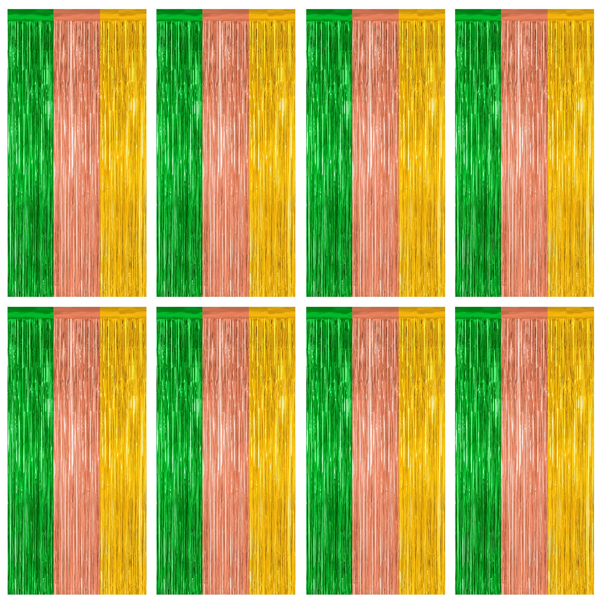 2 Pack Halloween Backdrop, 3.28 FT x 7.05 FT Foil Fringe Curtains, Orange Purple Black Party Streamer Tinsel Backdrop Curtains, Halloween Decorations Door Decor Photo Props Party Supplies