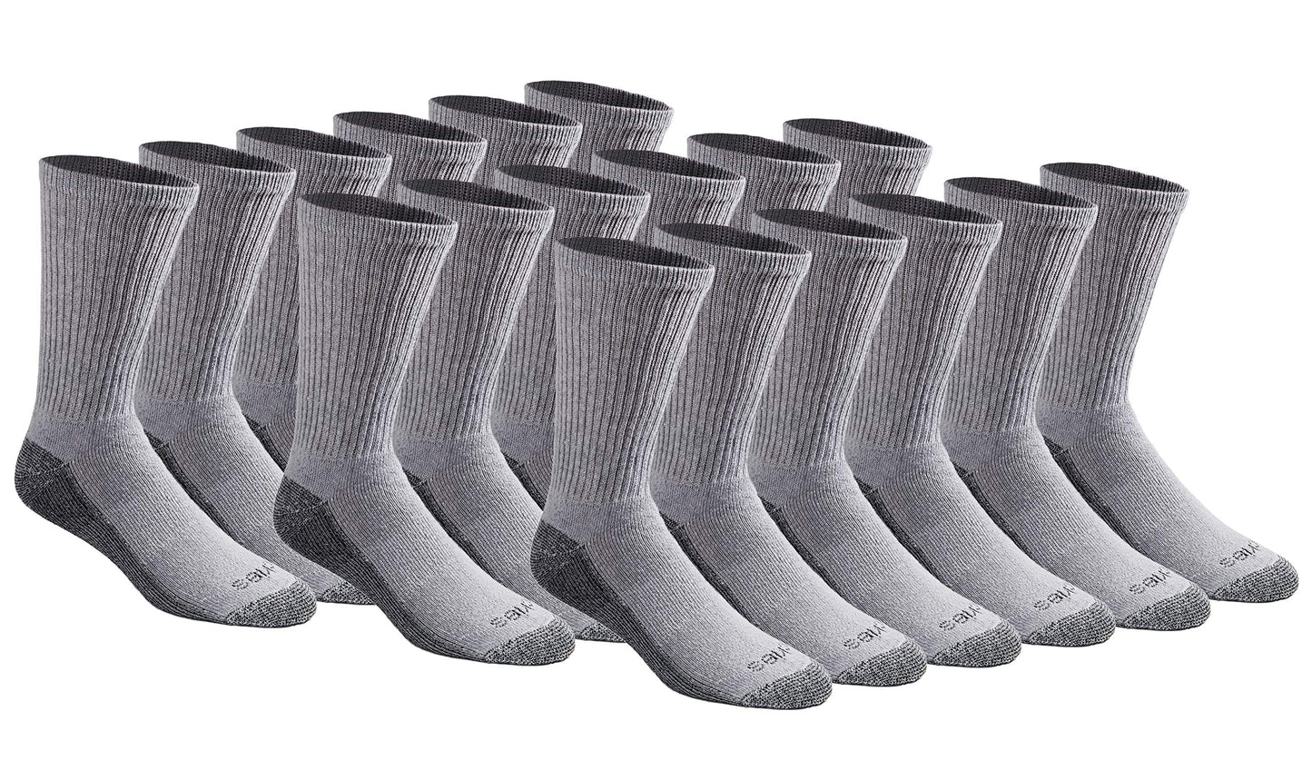 Dickies Men's Dri-Tech Original Moisture Control Crew Socks, Available in M-XXL (6, 12, 18 Pairs)