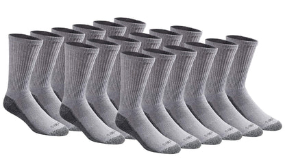 Dickies Men's Dri-Tech Original Moisture Control Crew Socks, Available in M-XXL (6, 12, 18 Pairs)