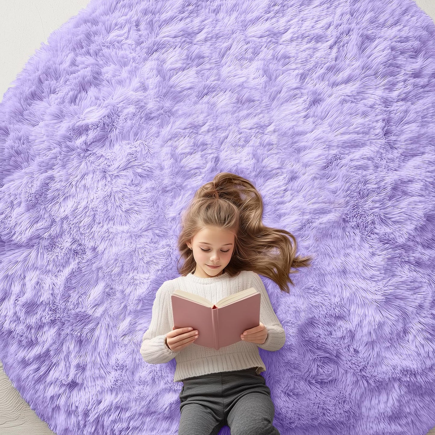 OLANLY Area Rugs for Living Room Bedroom, Machine Washable 4x5.9 ft Soft Fluffy Shaggy Bedside Rug, Indoor Floor Carpet for Kids Girls and Boys, Dorms, Nursery Rooms, Home Decor Aesthetic, Grey