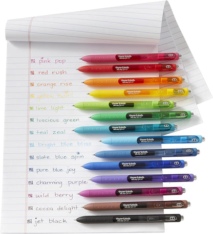 Paper Mate Inkjoy Gel Pen, Retractable, Medium 0.7 Mm, Blue Ink, Blue Barrel, Dozen
