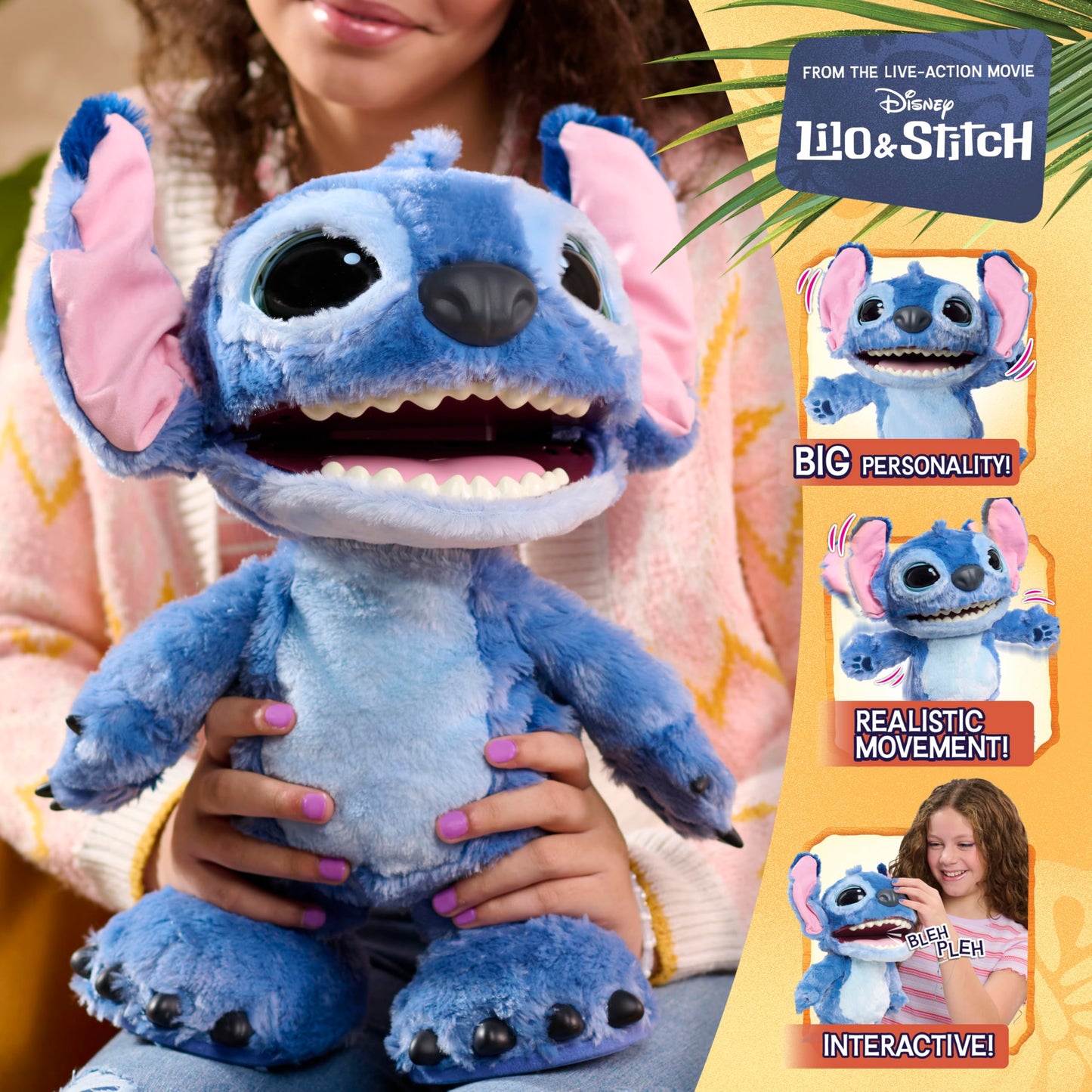 Disney Stitch Ultimate Angel Interactive 17" Plush Toy, 100+ Sounds & Reactions, Moves Like a Real-Life Angel, Amazon Exclusive, Toy for Fans, Girls, Boys, Kids 3 and Up by Just Play