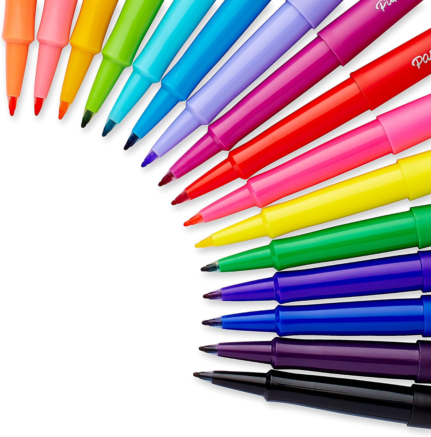 Paper Mate Flair Felt Tip Pens, Medium Point (0.7mm), Assorted Colors, 16 Count