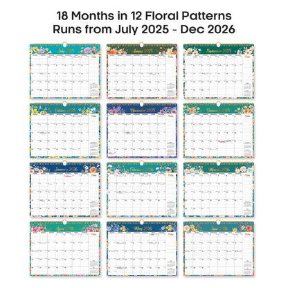 2026 Calendar, Monthly Wall Calendar from October 2025 to June 2027, 11.5" x 14.7", Spiral Binding Hanging Wall Calendar, Perfect for Home or Office,Floral