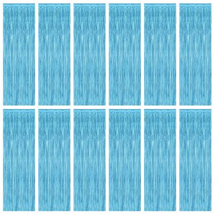 2 Pack Halloween Backdrop, 3.28 FT x 7.05 FT Foil Fringe Curtains, Orange Purple Black Party Streamer Tinsel Backdrop Curtains, Halloween Decorations Door Decor Photo Props Party Supplies