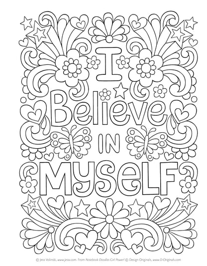 Notebook Doodles Girl Power! Coloring & Activity Book (Design Originals) 32 Inspiring, Beginner-Friendly Art Activities to Boost Confidence and Self-Esteem in Tweens, on Perforated Paper
