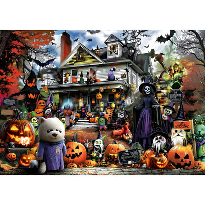 Christmas 500 Piece Jigsaw Puzzles for Adults Holiday Scene Puzzle with Letters on Back Festive Tree Stockings Fireplace Scene Fun Family Puzzles Gift for Adults Seniors（20" x 20"）