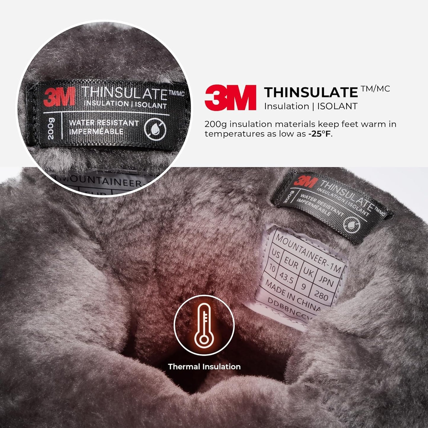 NORTIV 8 Men's Waterproof Winter Snow Boots Insulated Fur Liner Lightweight Outdoor Tall Boots