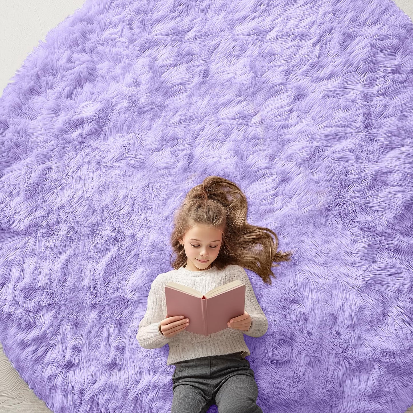 OLANLY Area Rugs for Living Room Bedroom, Machine Washable 4x5.9 ft Soft Fluffy Shaggy Bedside Rug, Indoor Floor Carpet for Kids Girls and Boys, Dorms, Nursery Rooms, Home Decor Aesthetic, Grey