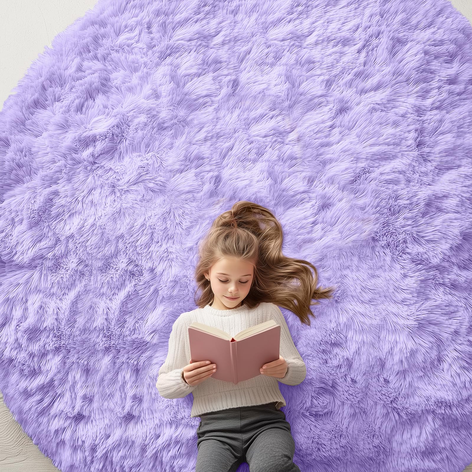 OLANLY Area Rugs for Living Room Bedroom, Machine Washable 4x5.9 ft Soft Fluffy Shaggy Bedside Rug, Indoor Floor Carpet for Kids Girls and Boys, Dorms, Nursery Rooms, Home Decor Aesthetic, Grey