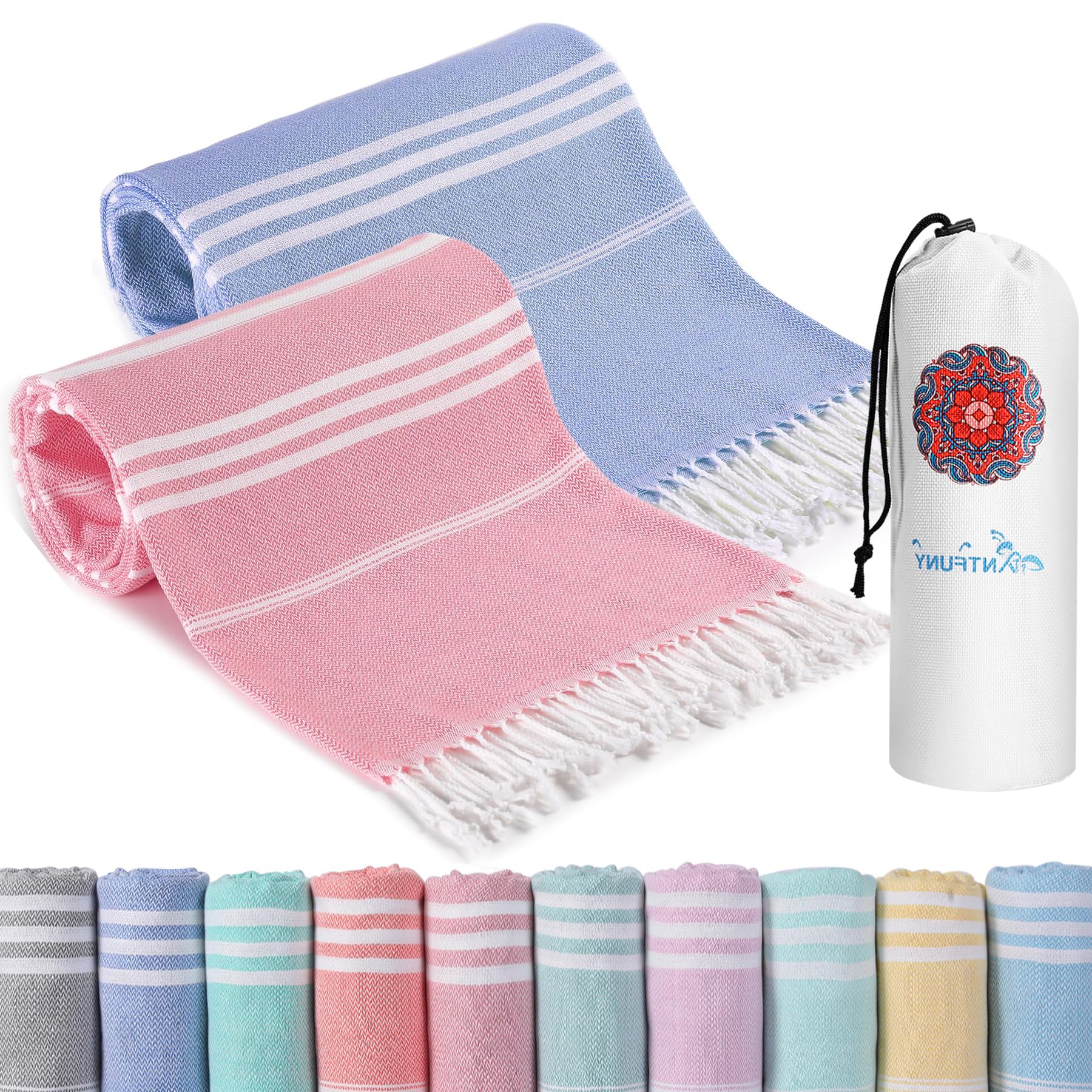 Turkish Beach Towels Vacation Essentials Quick Dry Sand Free Oversized Bath Pool Swim Towel Extra Large XL Blanket Adult Travel Cruise Accessories Must Haves Clearance Stuff Necessities