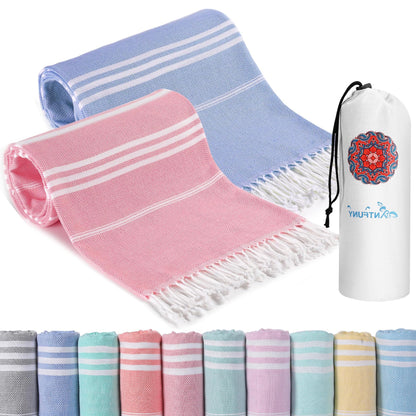 Turkish Beach Towels Vacation Essentials Quick Dry Sand Free Oversized Bath Pool Swim Towel Extra Large XL Blanket Adult Travel Cruise Accessories Must Haves Clearance Stuff Necessities