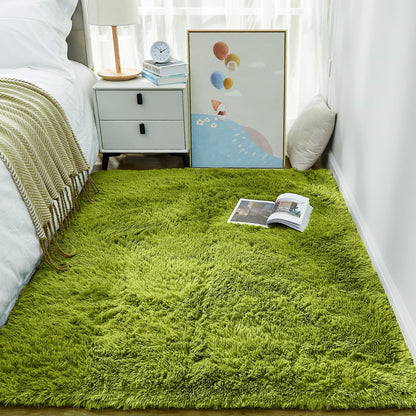 Ophanie Area Rugs for Bedroom Living Room, Grey Fluffy Fuzzy Shag Shaggy Soft Plush Carpet, 4x6 Indoor Floor Gray Rug for Kids Home Dorm Decor Aesthetic
