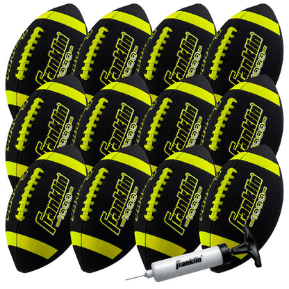 Franklin Sports Youth + Adult Footballs - Extra Grip 1000 Official Size, Junior + Pee Wee Kids - 1 + 12 Packs