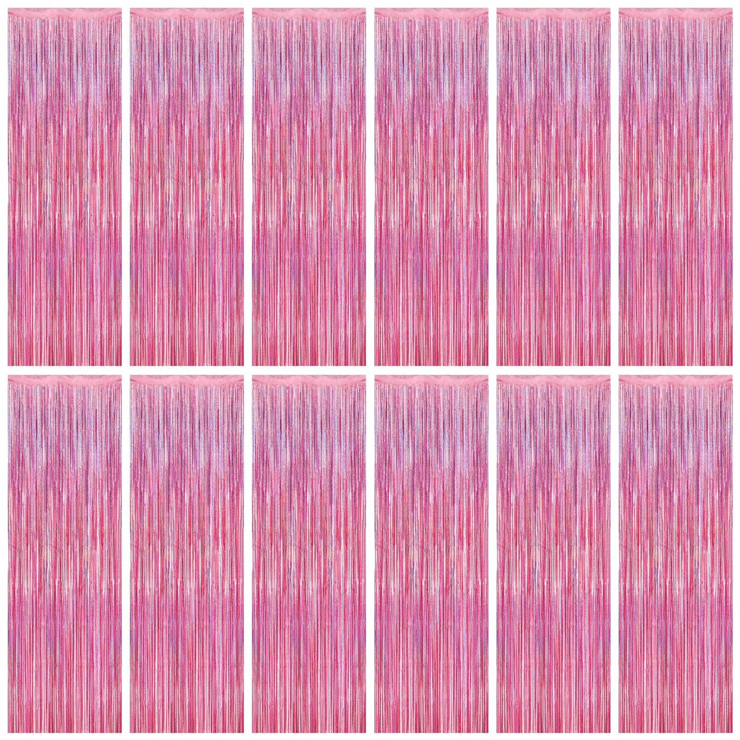 2 Pack Halloween Backdrop, 3.28 FT x 7.05 FT Foil Fringe Curtains, Orange Purple Black Party Streamer Tinsel Backdrop Curtains, Halloween Decorations Door Decor Photo Props Party Supplies