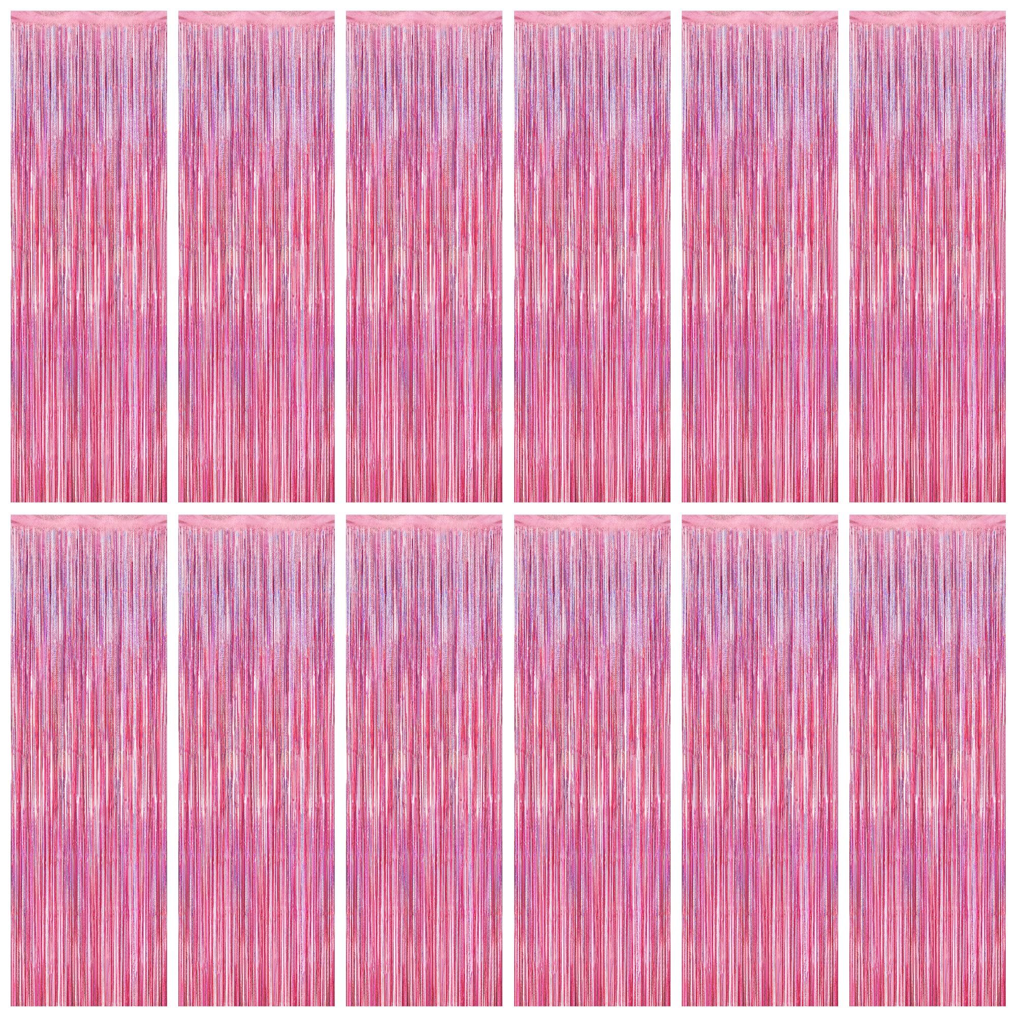 2 Pack Halloween Backdrop, 3.28 FT x 7.05 FT Foil Fringe Curtains, Orange Purple Black Party Streamer Tinsel Backdrop Curtains, Halloween Decorations Door Decor Photo Props Party Supplies