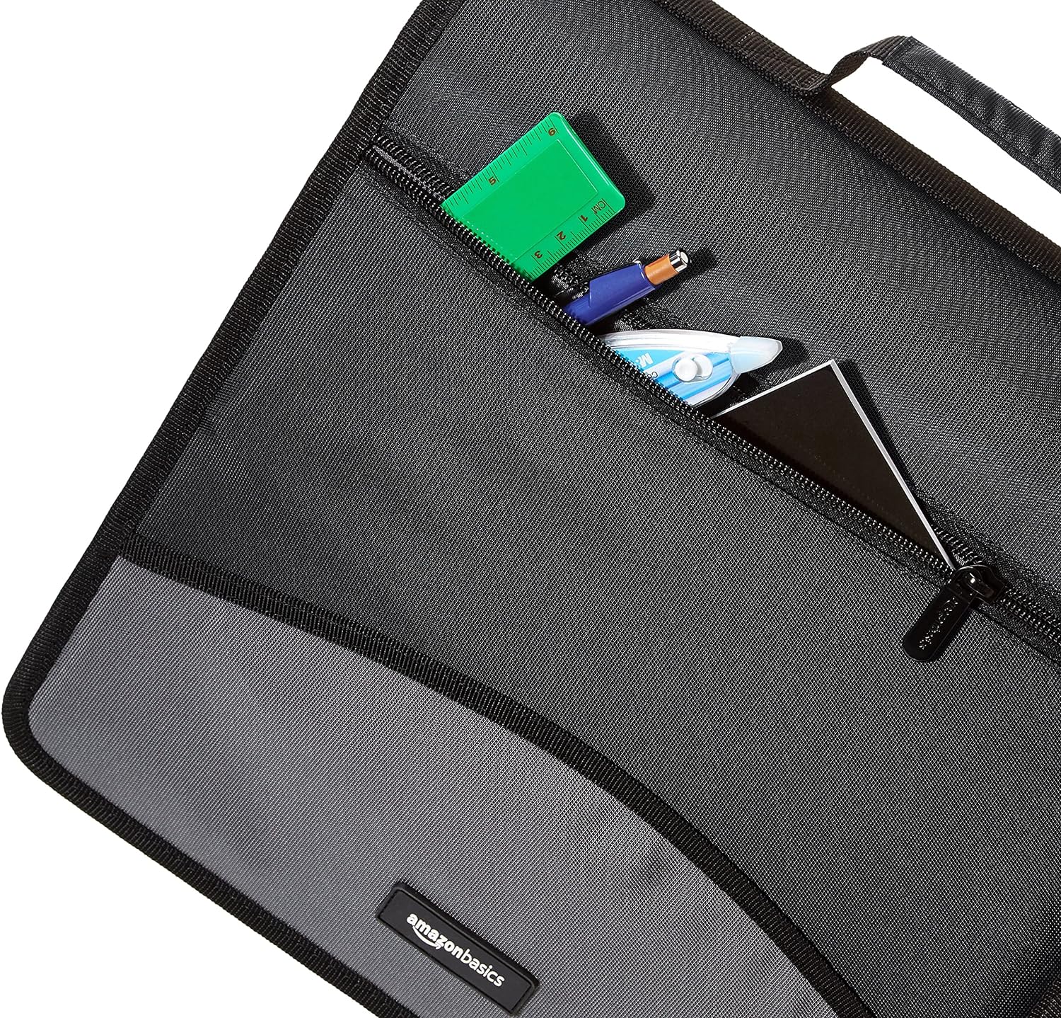 Amazon Basics Durable 3 Ring Binder with Zipper, Sturdy Storage to Keep Documents Organized, 3 inch, Black