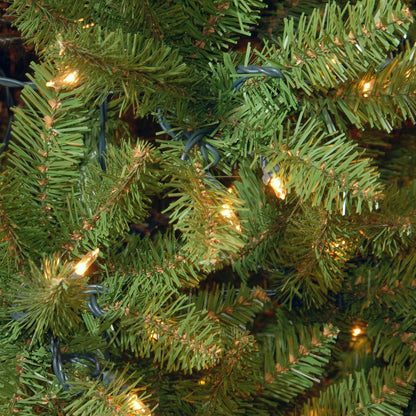 National Tree Company 7 ft Pre-Lit Kingswood Fir Slim Artificial Christmas Tree, 300 Clear Lights, 892 Tips, Includes Stand, Green
