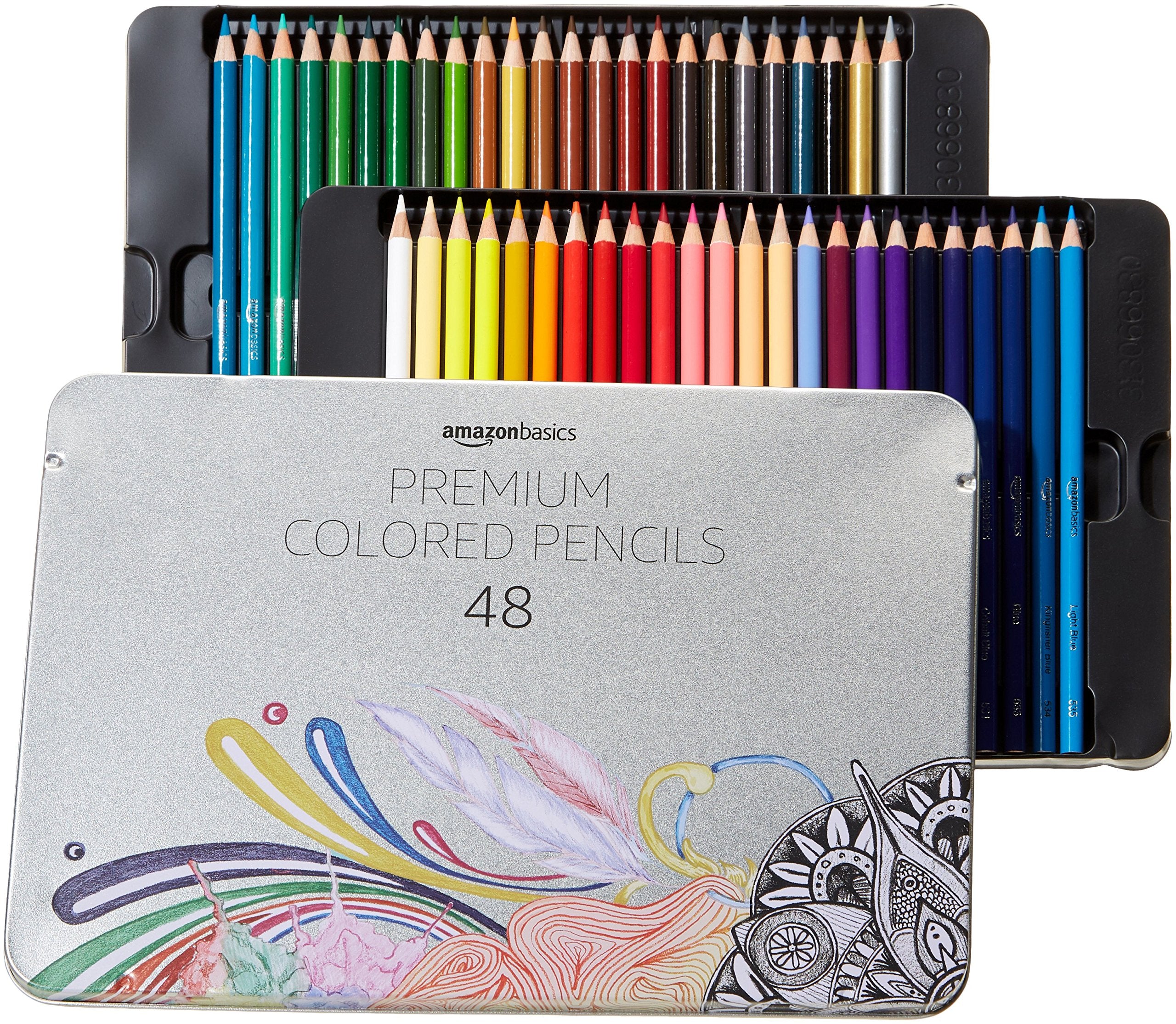 Amazon Basics Colored Pencils for Coloring and Drawing, Premium, Soft Core, Back to School Supplies, 72 Count (Pack of 1), Multicolor