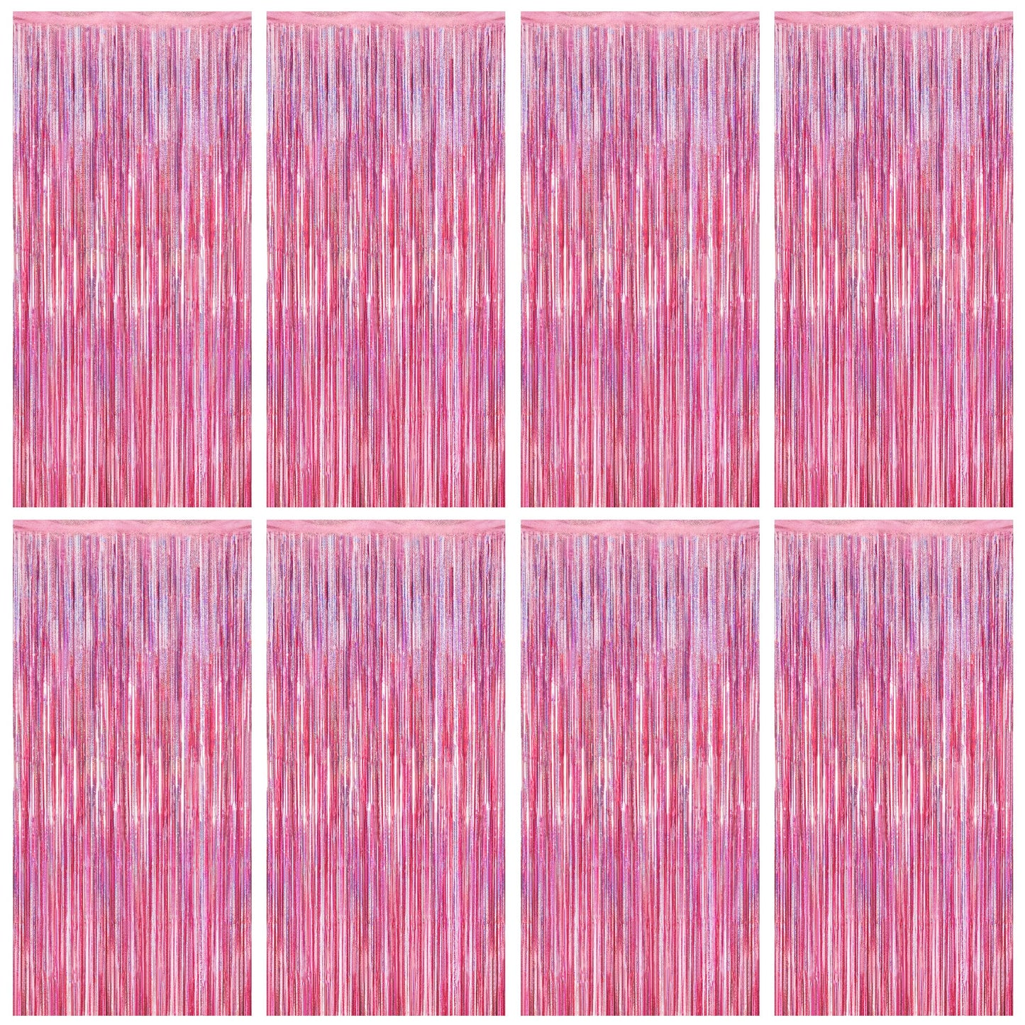 2 Pack Halloween Backdrop, 3.28 FT x 7.05 FT Foil Fringe Curtains, Orange Purple Black Party Streamer Tinsel Backdrop Curtains, Halloween Decorations Door Decor Photo Props Party Supplies