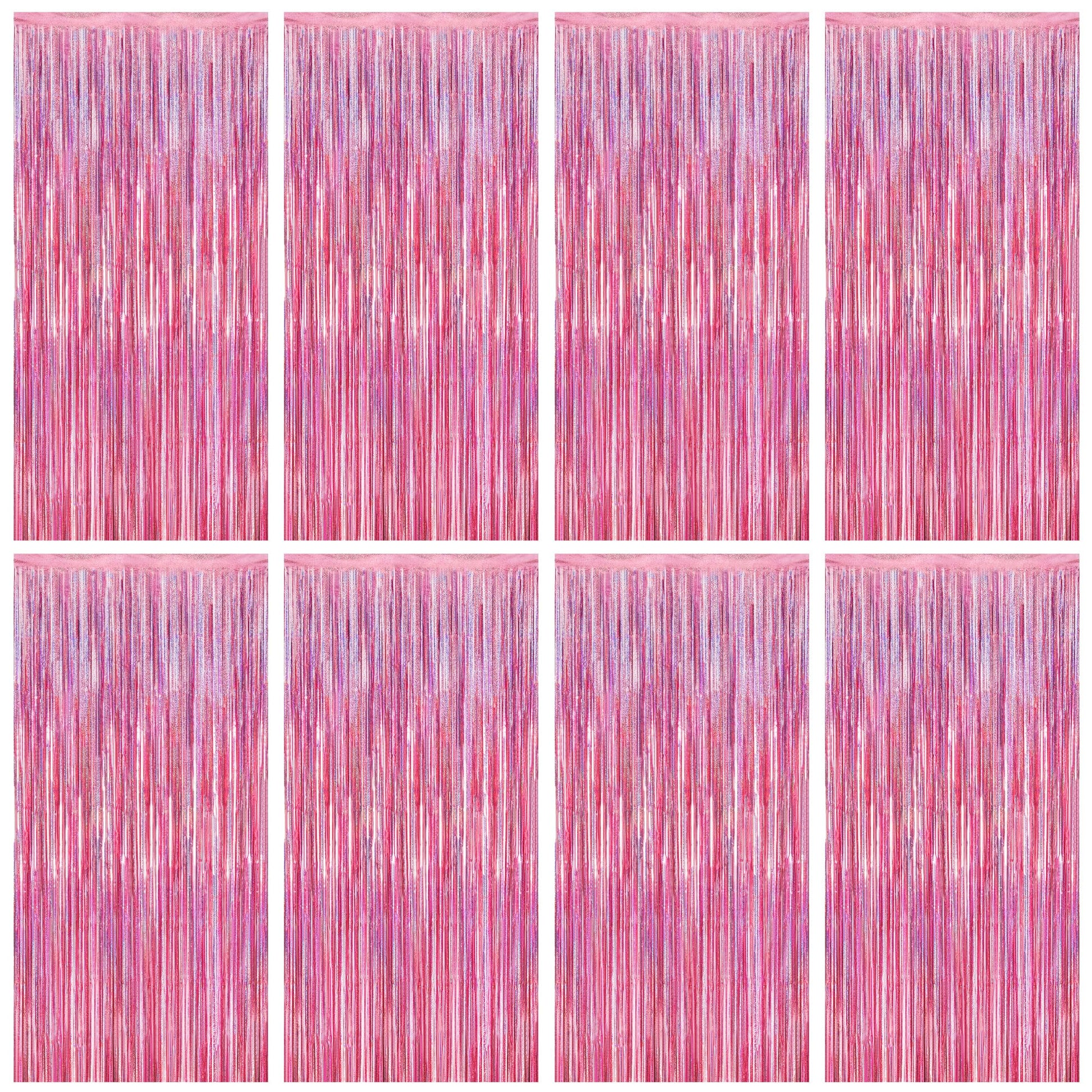 2 Pack Halloween Backdrop, 3.28 FT x 7.05 FT Foil Fringe Curtains, Orange Purple Black Party Streamer Tinsel Backdrop Curtains, Halloween Decorations Door Decor Photo Props Party Supplies