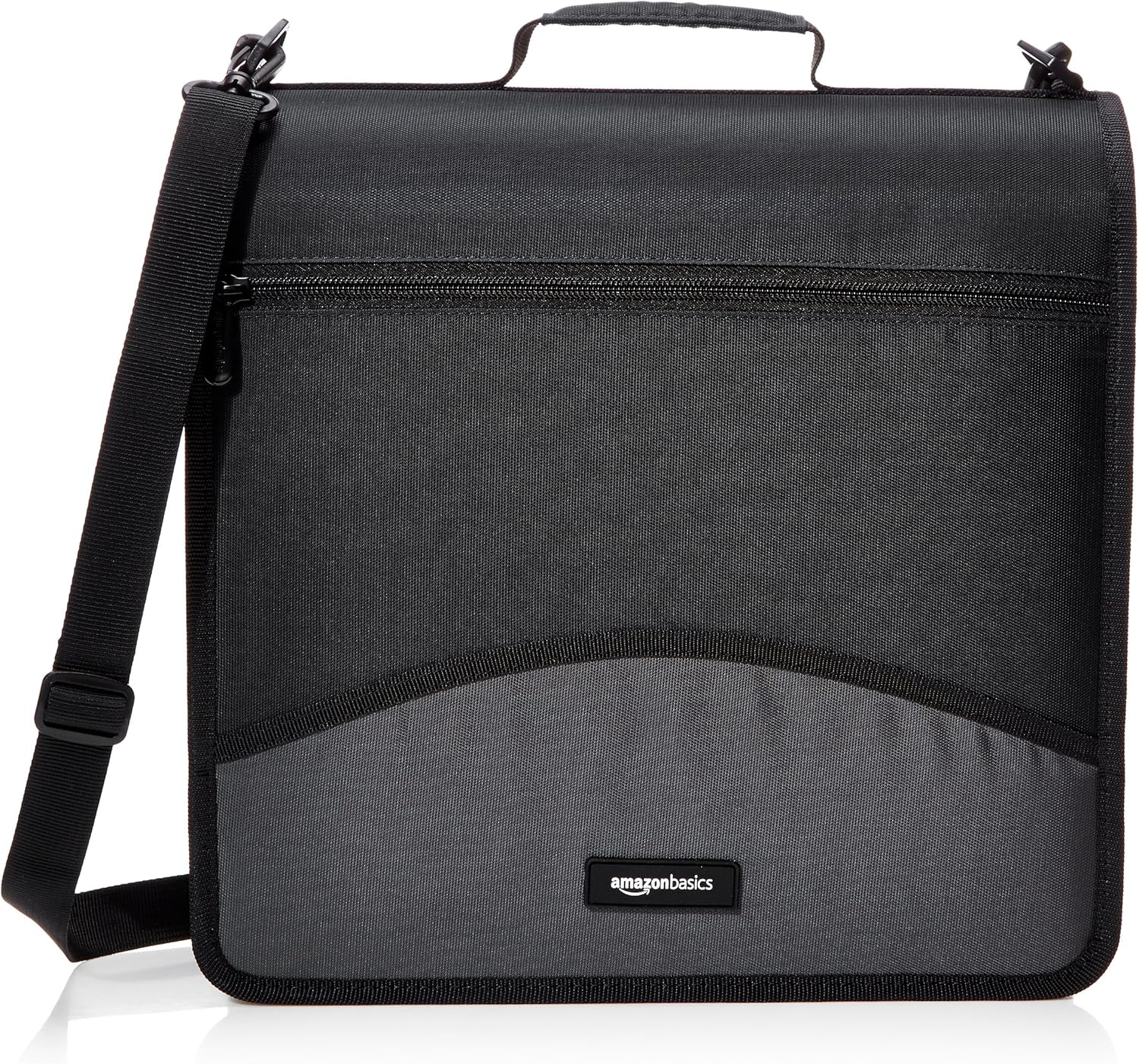 Amazon Basics Durable 3 Ring Binder with Zipper, Sturdy Storage to Keep Documents Organized, 3 inch, Black
