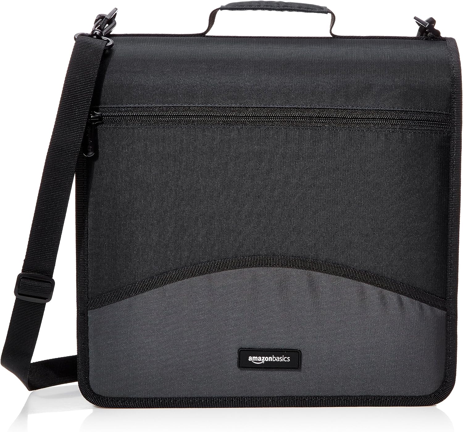 Amazon Basics Durable 3 Ring Binder with Zipper, Sturdy Storage to Keep Documents Organized, 3 inch, Black