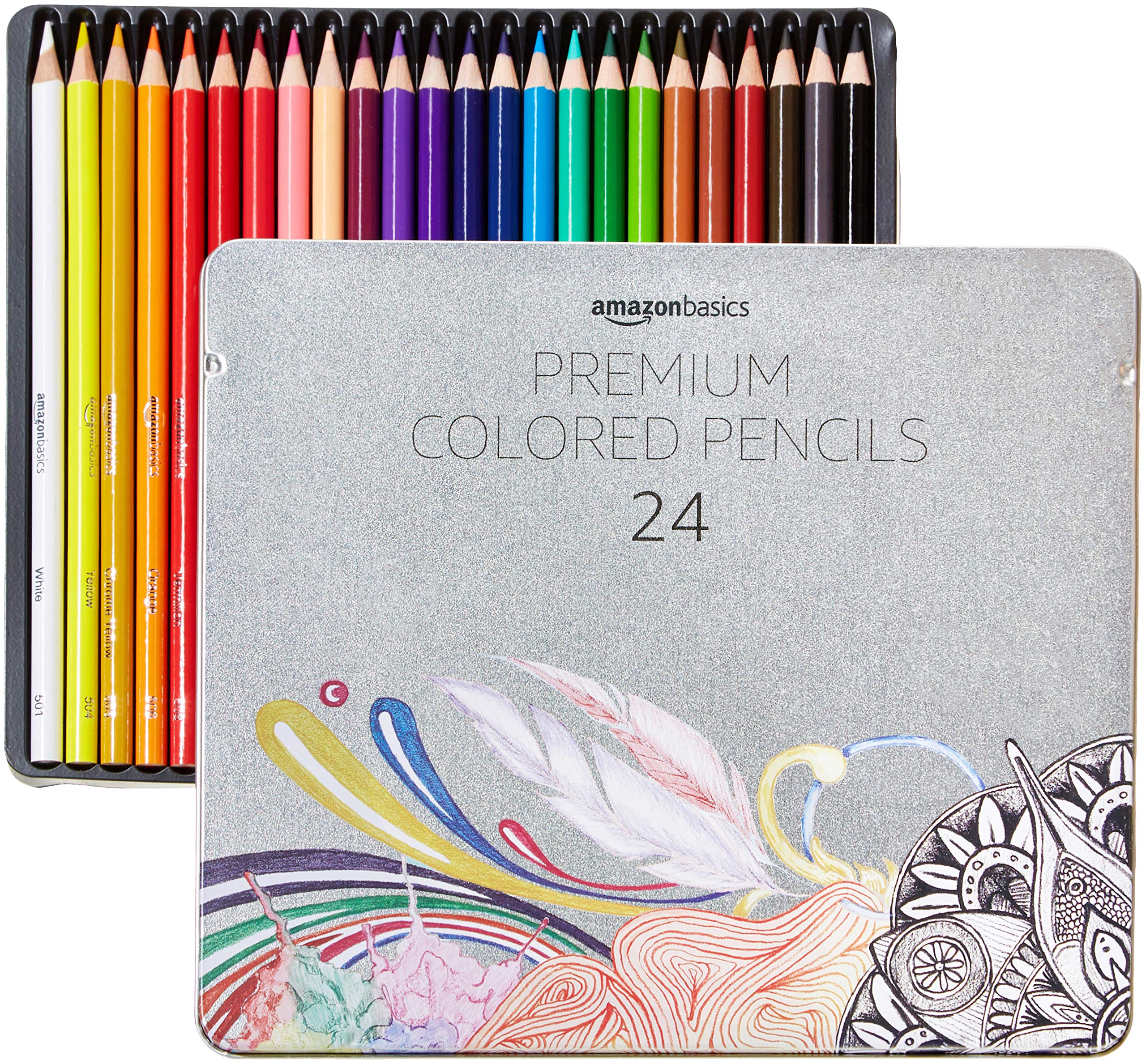 Amazon Basics Colored Pencils for Coloring and Drawing, Premium, Soft Core, Back to School Supplies, 72 Count (Pack of 1), Multicolor