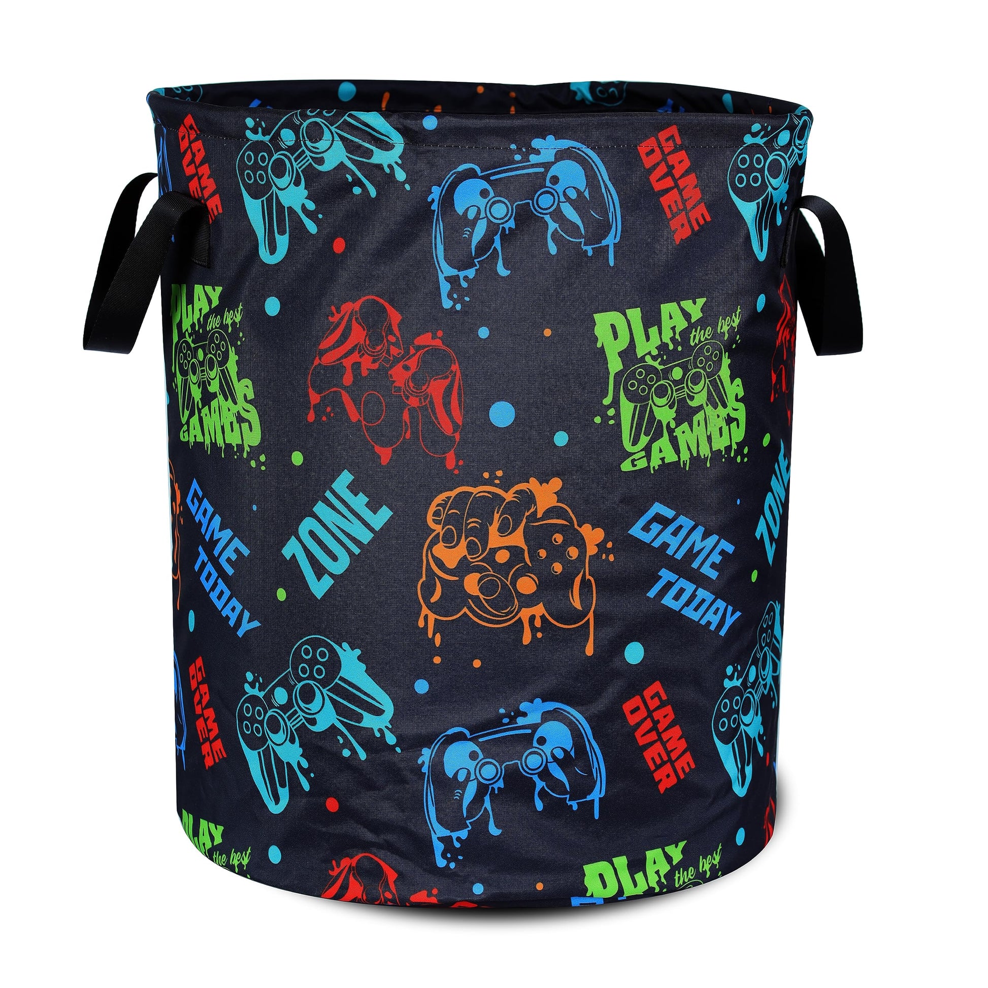 Basketball Texture Laundry Basket Ball Foldable Waterproof Oxford Cloth Funny Tote Bag Laundry Hamper Clothes Storage Bucket Toy Organizer For Bathroom/Laundry Storage/Bedroom 17.7x13.7 Inch