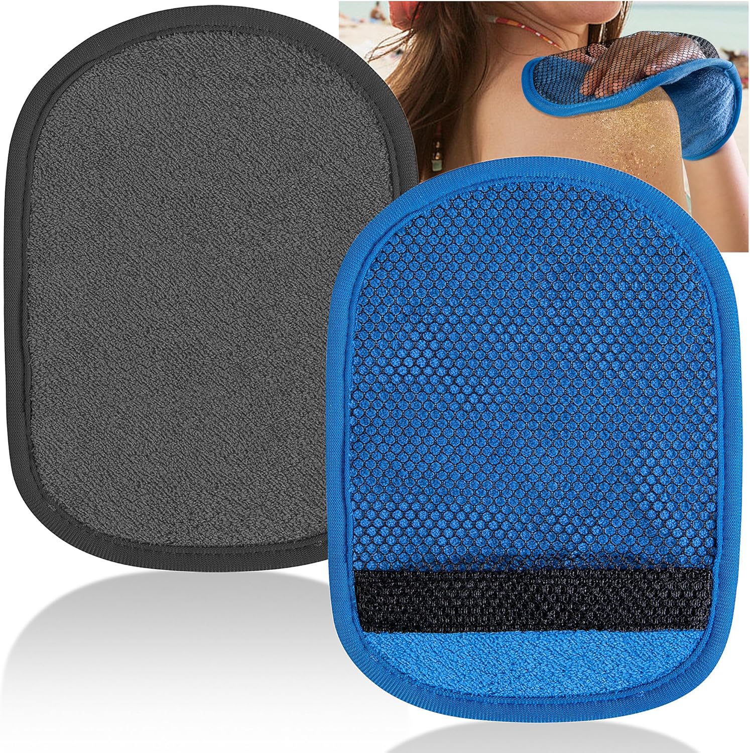 codree 2 Pcs Sand Remover for Beach- Soft Sand Wipe Off Mitts- Beach Sands Remover Cleaner Mitts Bag for Beaches Activities Volleyball Sandboxes