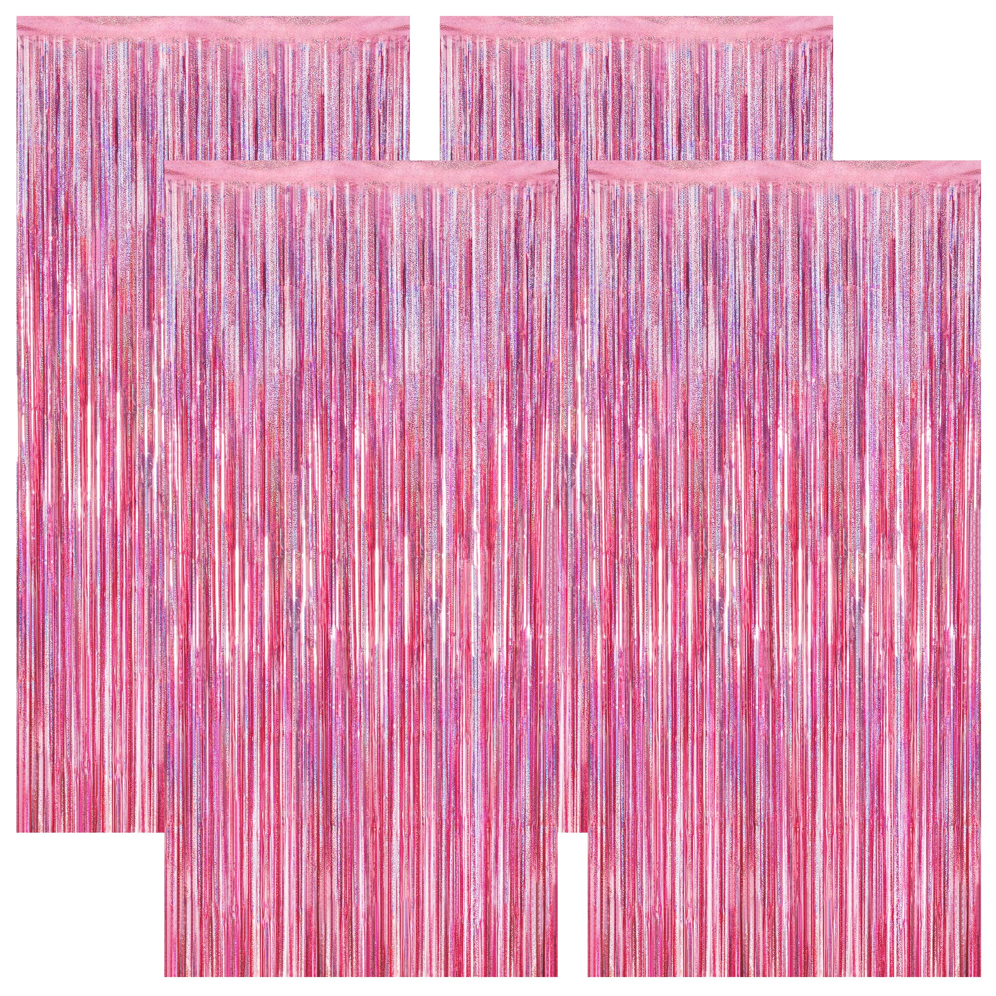 2 Pack Halloween Backdrop, 3.28 FT x 7.05 FT Foil Fringe Curtains, Orange Purple Black Party Streamer Tinsel Backdrop Curtains, Halloween Decorations Door Decor Photo Props Party Supplies