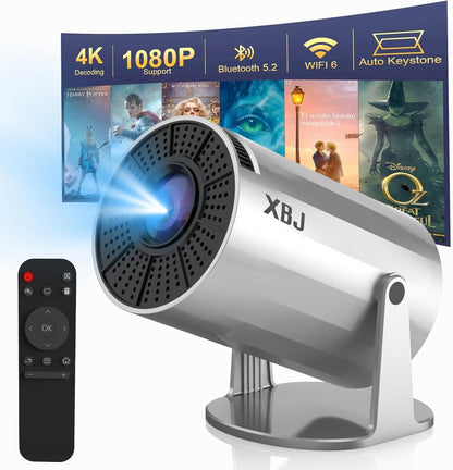 XBJ 1080P Mini Projector, Diamond  Portable Movie Projector 4K 1080P