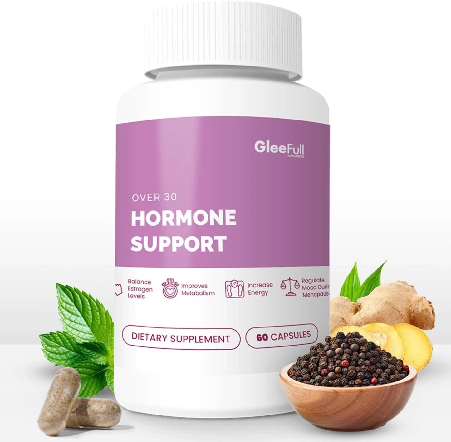 GleeFul Over 30 Hormone Support - Estrogen, Energy,  Menopause Support for Women